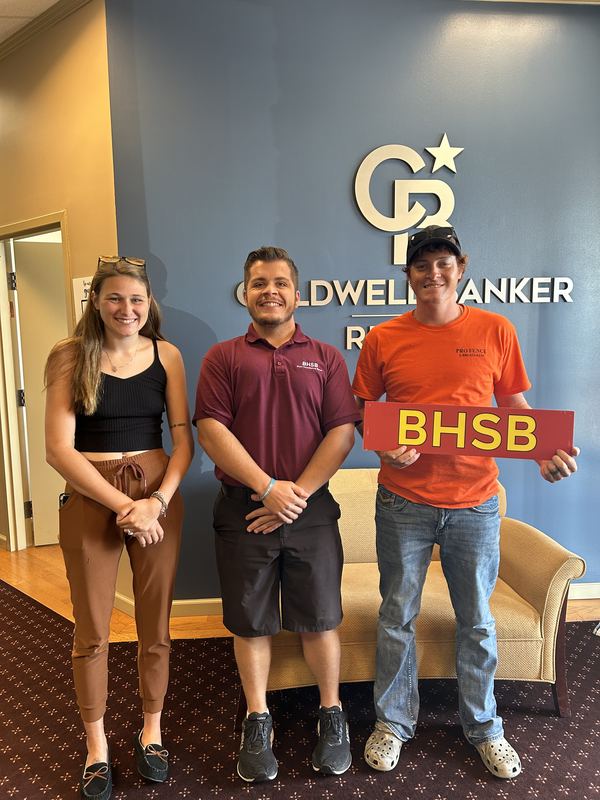 Bryce Barnes BHSB sign at Coldwell Banker Realty closing Chambersburg PA